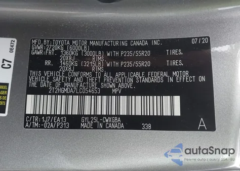 2020 Lexus Rx 450H z USA, uszkodzony, nr VIN 2T2HGMDA7LC054653